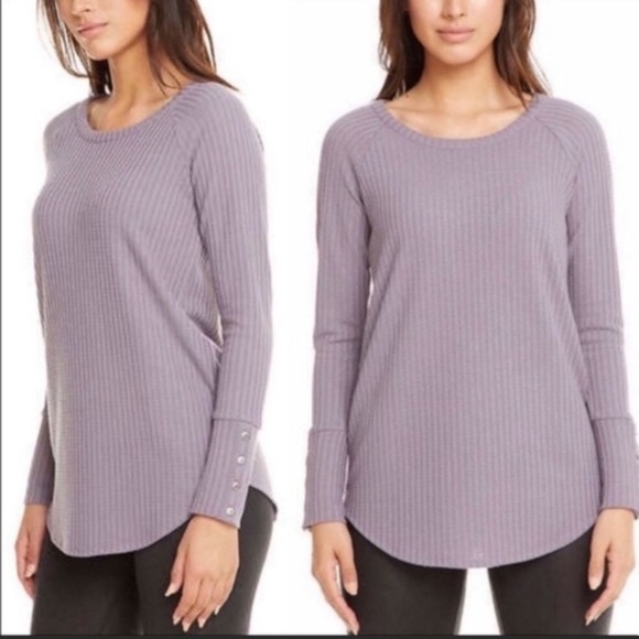 Chaser maroon plum waffle weave long sleeve shirt - Picture 2 of 16